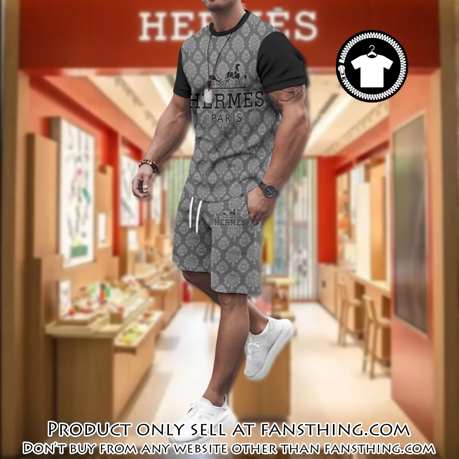 Hermes combo unisex tshirt & short limited luxury outfit cts1110 fst5902684